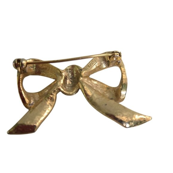 Vintage Rhinestone Crystal Bow Stamped 1734 1.5"x1" - Picture 2 of 5